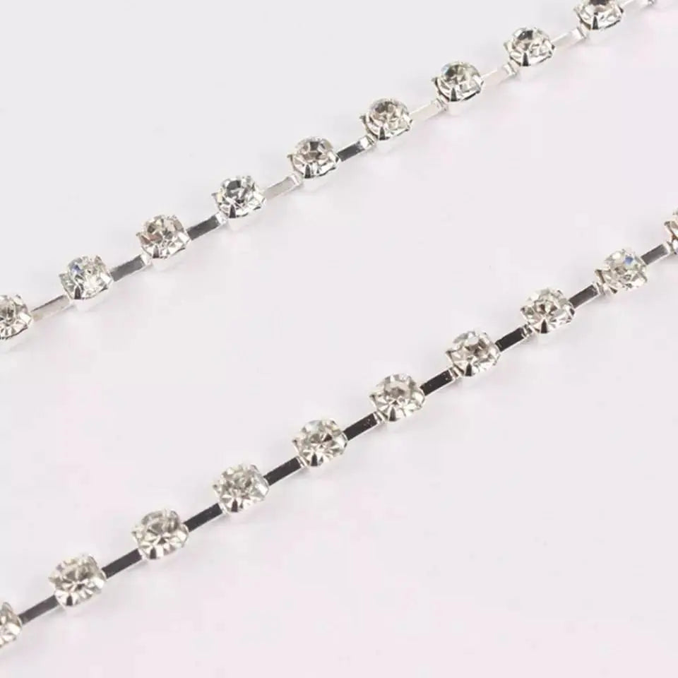 2pc Silver Shoulder Strap Rhinestones Body Chain for Women Bohemian Shoulder Chain Necklace Jewelry for Party Wedding Summer Beach JettsJewelers