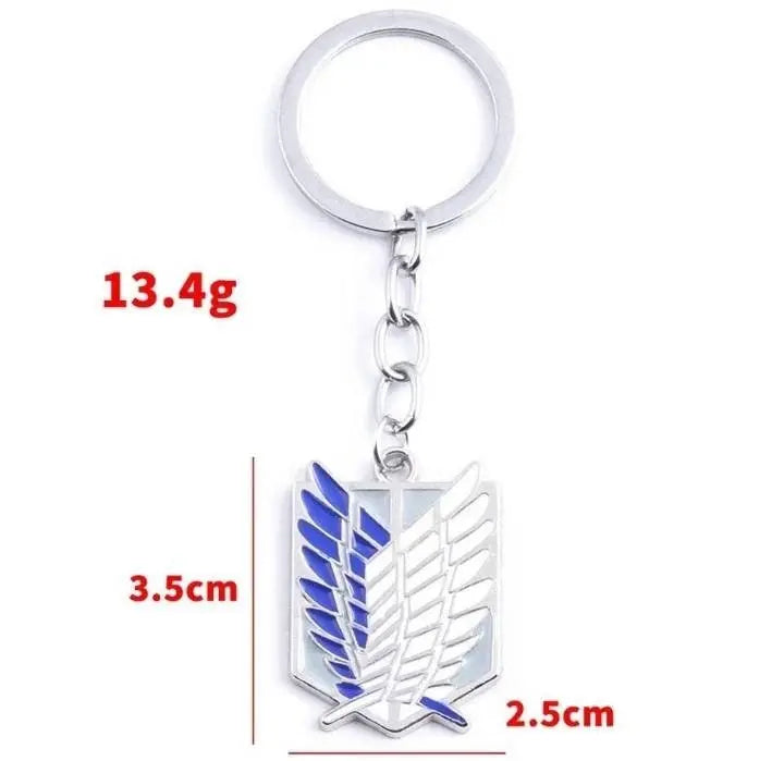 2pc Wings Of Urgent Freedom Scout Legion, Stationery Squad Pendant Anime Jewelry Attack On Titan Necklace Keychain - JettsJewelers