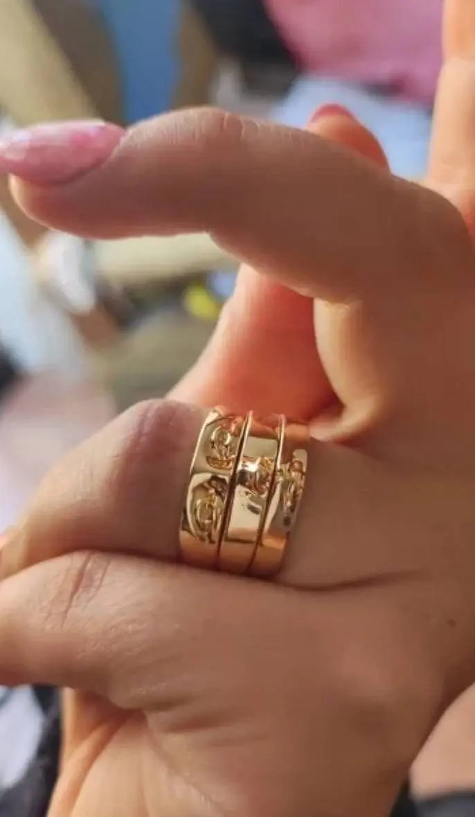 3 Pieces Face Gold Silver Stackable Enternity Ring Rose Gold Silver Plated Stainless Steel JettsJewelers