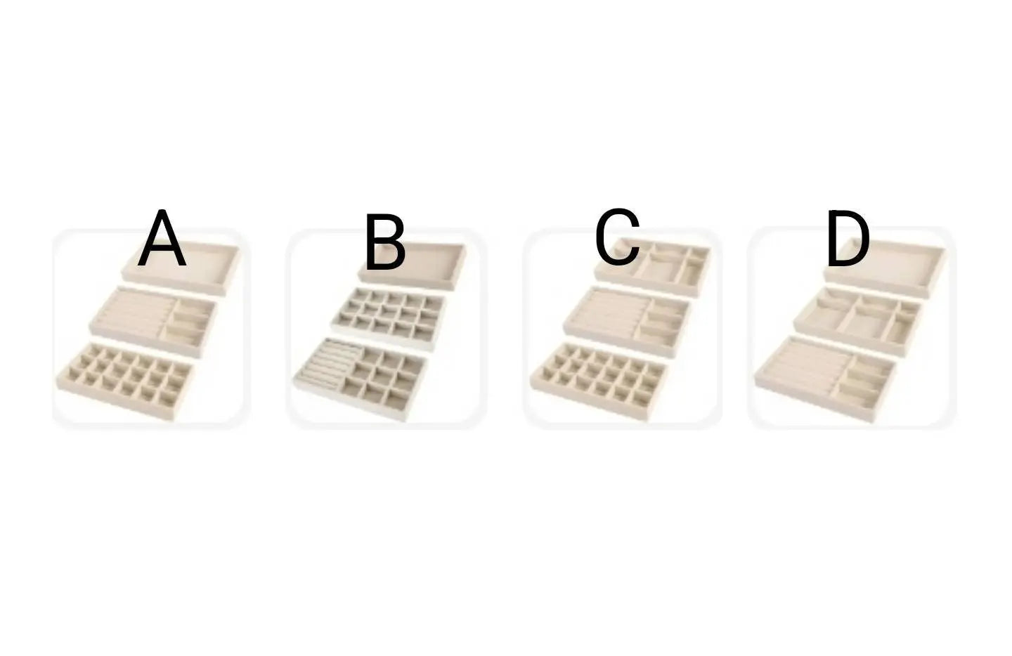 3pc Stackable Velvet Jewelry Trays Organizer, Jewelry Storage Display Trays for Drawer, Earring Necklace Bracelet Ring Organizer JettsJewelers