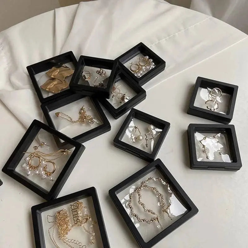 5/10Pcs 3D Floating Picture Frame Shadow Jewelry Box Display Stand Ring Pendant Holder Protect Jewelry Stone Presentation Case - JettsJewelers