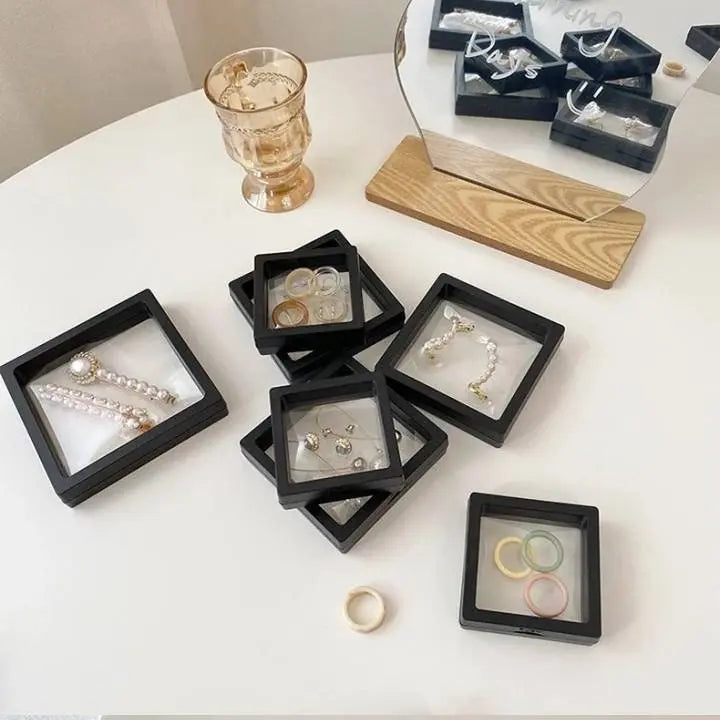 5/10Pcs 3D Floating Picture Frame Shadow Jewelry Box Display Stand Ring Pendant Holder Protect Jewelry Stone Presentation Case - JettsJewelers