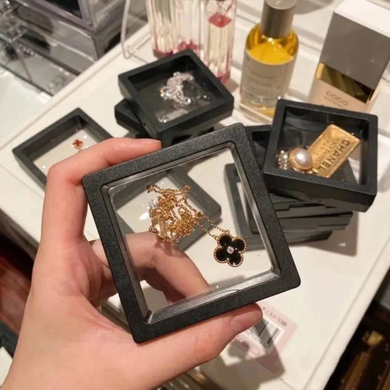 5/10Pcs 3D Floating Picture Frame Shadow Jewelry Box Display Stand Ring Pendant Holder Protect Jewelry Stone Presentation Case - JettsJewelers