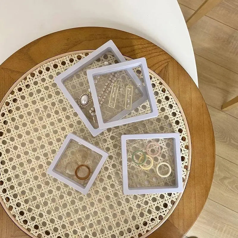 5/10Pcs 3D Floating Picture Frame Shadow Jewelry Box Display Stand Ring Pendant Holder Protect Jewelry Stone Presentation Case - JettsJewelers