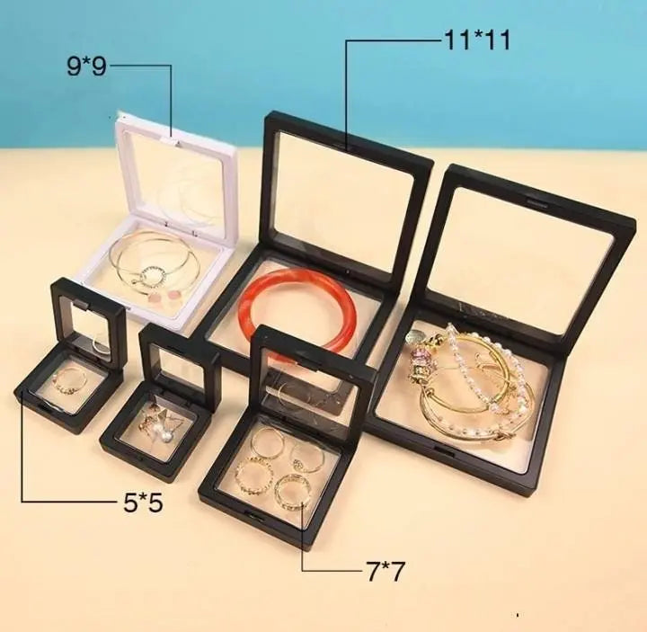 5/10Pcs 3D Floating Picture Frame Shadow Jewelry Box Display Stand Ring Pendant Holder Protect Jewelry Stone Presentation Case - JettsJewelers
