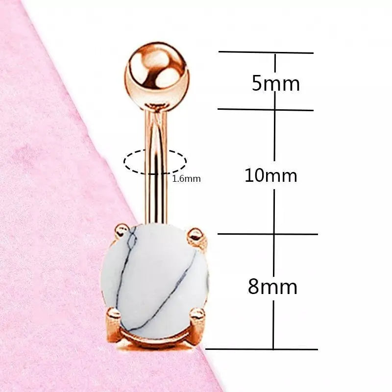 5 pieces Belly Button Rings Stainless Steel 14G CZ Opal Navel Rings Barbells Women Girls Belly Piercing Jewelry JettsJewelers