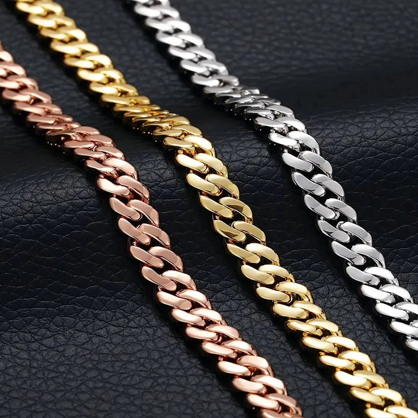 6/8mm Iced Out Chain Cuban Link Diamond Chain Bracelet 18k Gold/White/Rose Gold Plated Miami Bling Drip Chains and Bracelets JettsJewelers