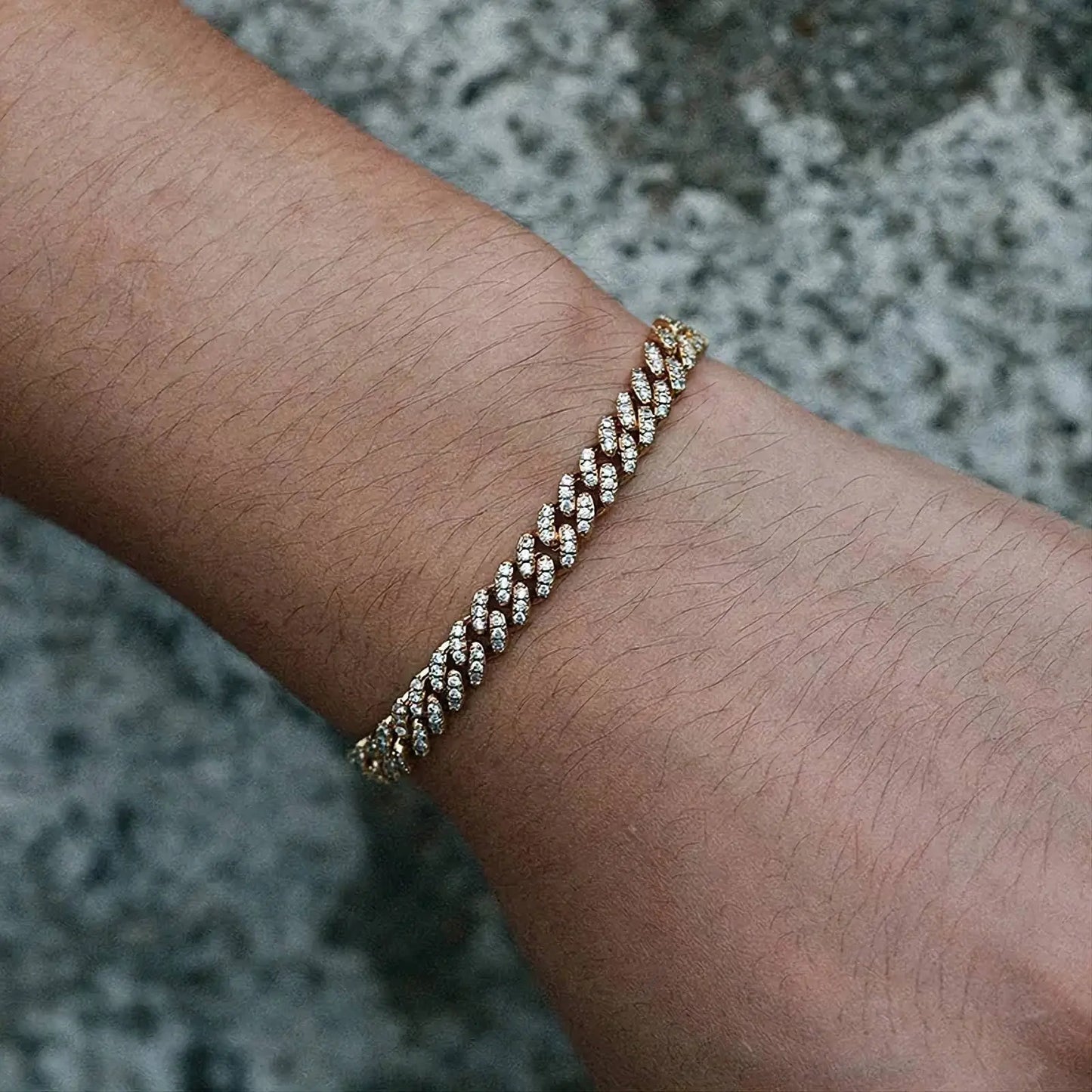 6/8mm Iced Out Chain Cuban Link Diamond Chain Bracelet 18k Gold/White/Rose Gold Plated Miami Bling Drip Chains and Bracelets JettsJewelers