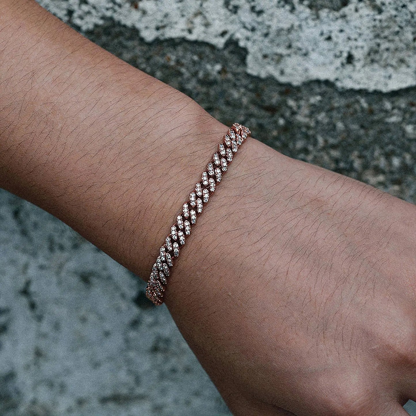 6/8mm Iced Out Chain Cuban Link Diamond Chain Bracelet 18k Gold/White/Rose Gold Plated Miami Bling Drip Chains and Bracelets JettsJewelers