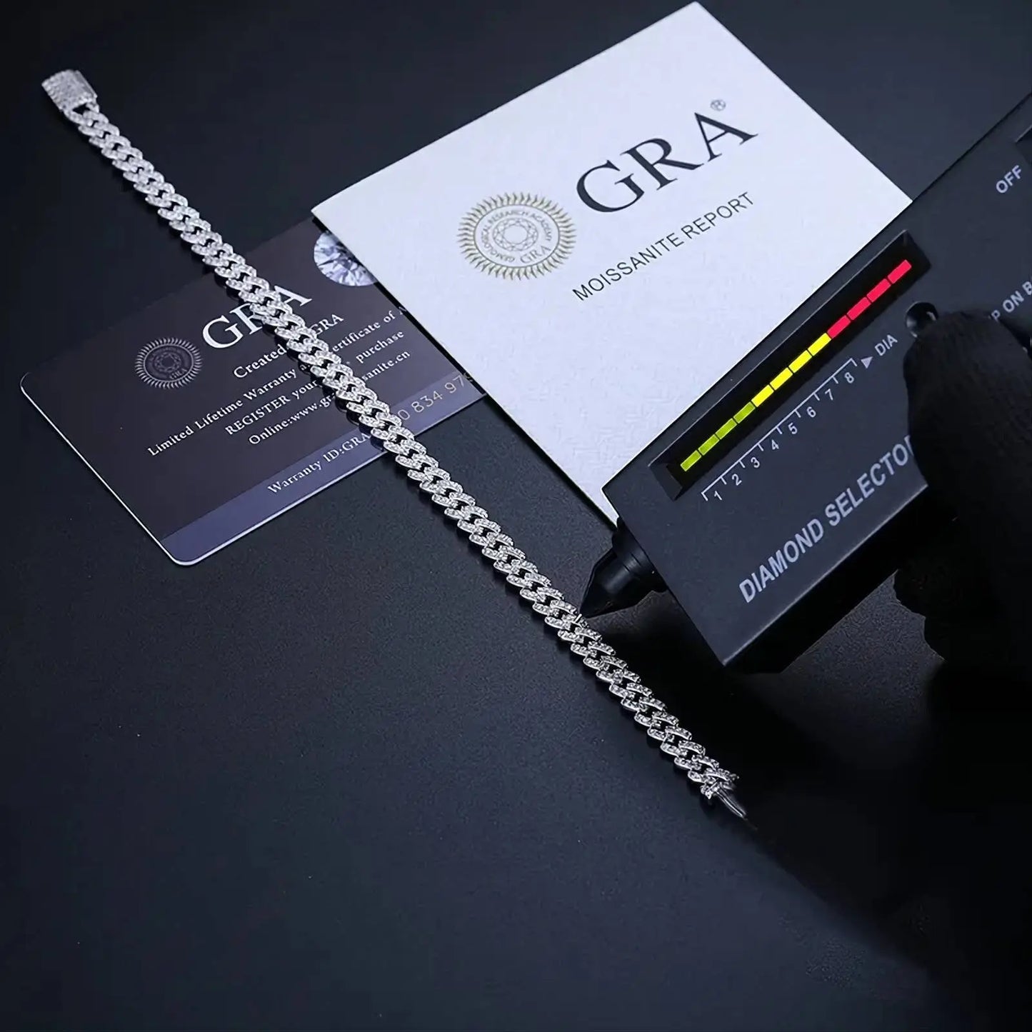 925 Sterling Silver 6mm Moissanite Chain Cuban Link Diamond Chain Bracelet 18k Platinum Plated Miami Bling Drip Chains and Bracelets JettsJewelers