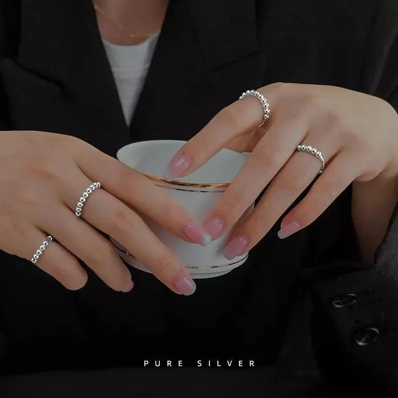 925 Sterling Silver Anti Anxiety Ring for Women Men Fidget Rings for Anxiety Anxiety Ring with Beads Spinner Ring for Anxiety Spinning Ring JettsJewelers