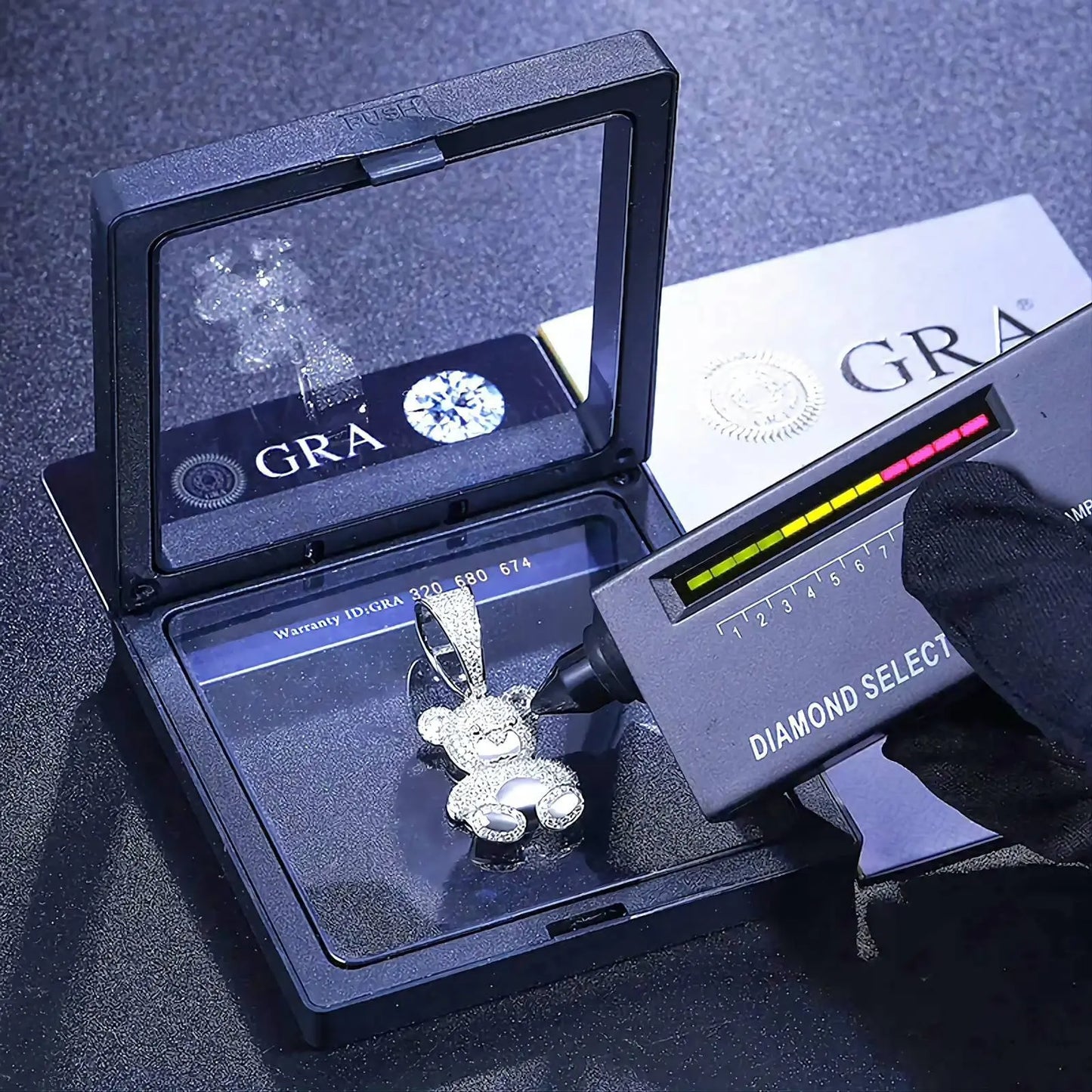 925 Sterling Silver Moissanite Diamond Bear Diamond Pendant Only Bling Drip JettsJewelers