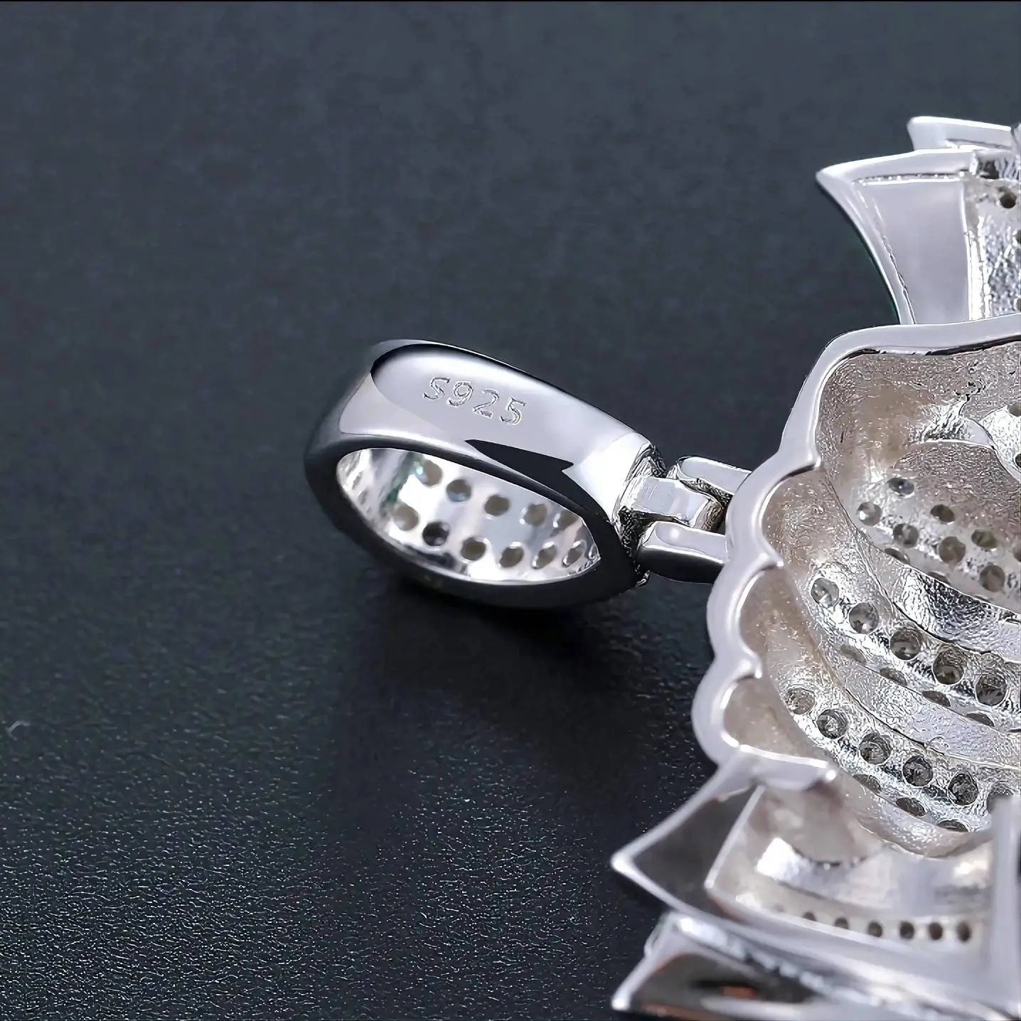 925 Sterling Silver Moissanite Diamond Glowing Money Fist Dollar Diamond Pendant Only Bling Drip JettsJewelers