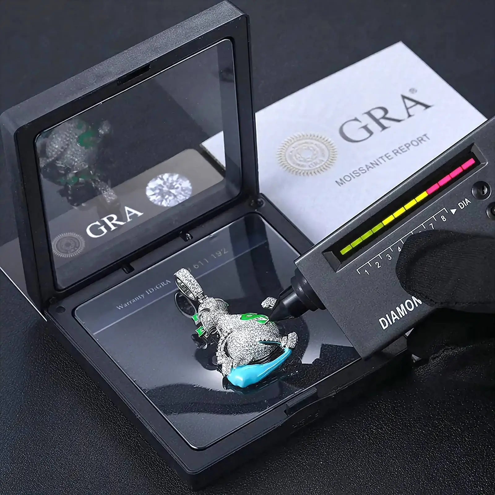 925 Sterling Silver Moissanite Glowing Escaping Money Bag Diamond Pendant Bling Drip JettsJewelers