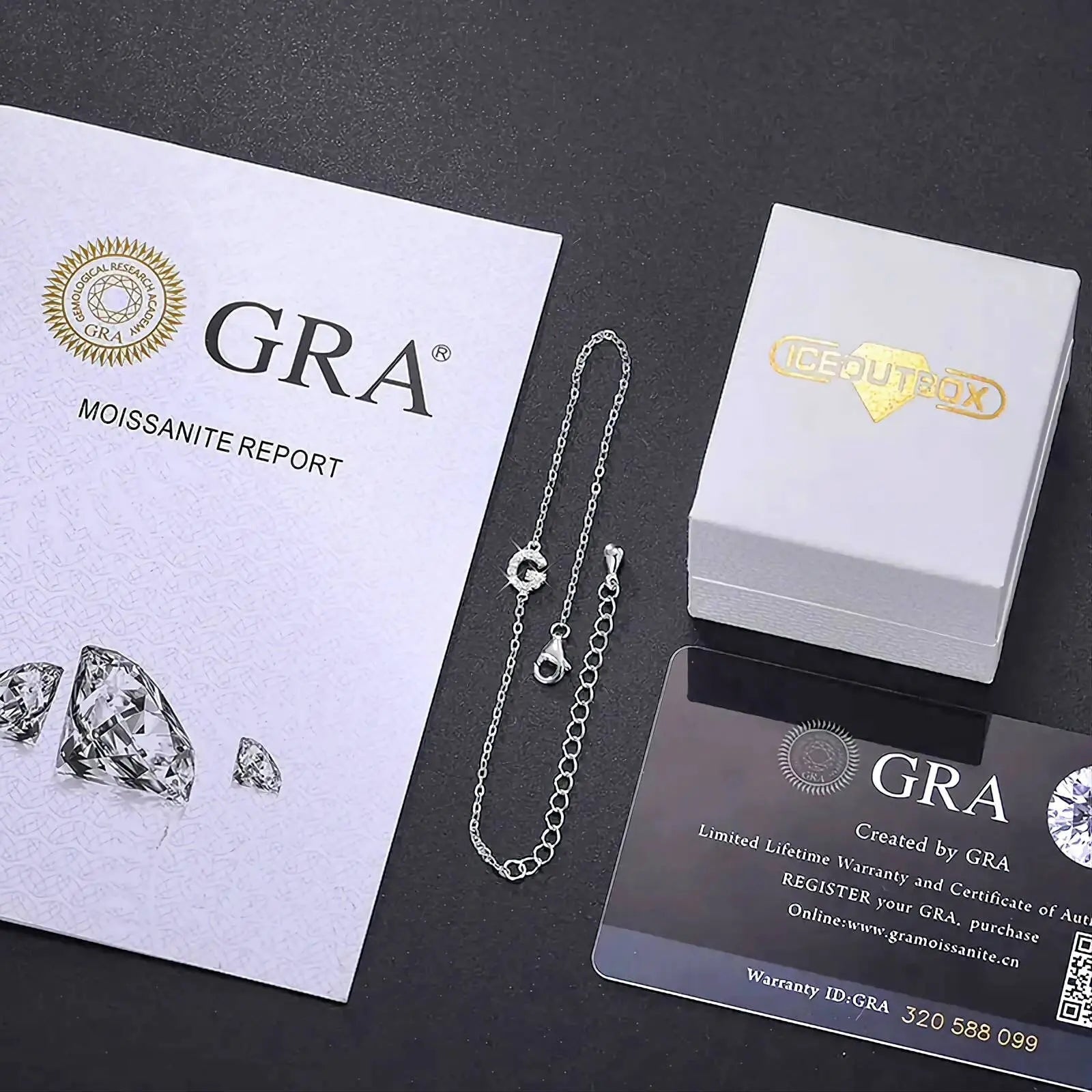 925 Sterling Silver Tiny Moissanite Diamond Letter Chain Bracelet Initial Bracelet Personalized Jewelry Alphabet Charm Bracelet JettsJewelers