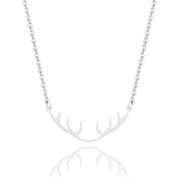 Animal Choker Deer Antler Charm Necklace Women Men Vintage Jewelry 18k Gold JettsJewelers