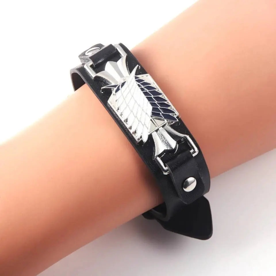 Anime Uzumaki Bracelets Pierrot Attack on Titan Logo Leather Rope Chain Bangles Cosplay Costume Jewelry - JettsJewelers
