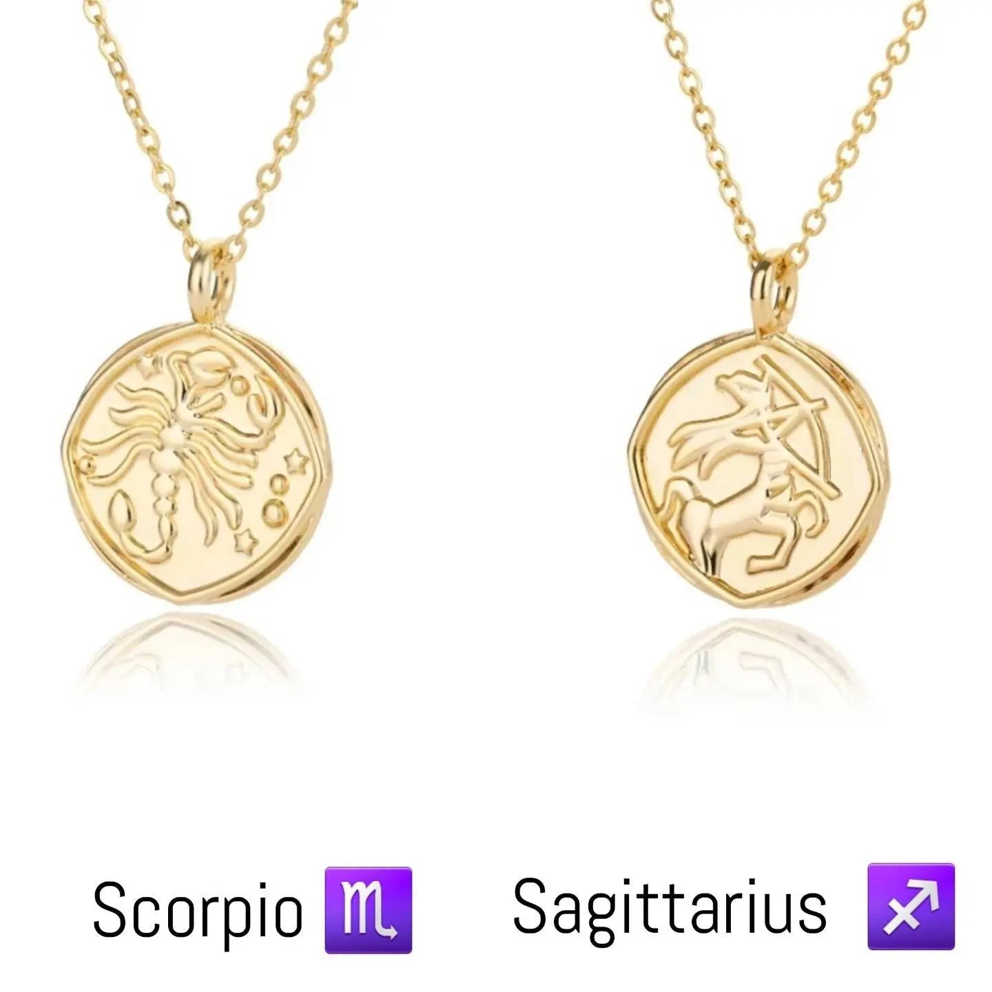 Astrology Zodiac Necklace in 14k Gold | Horoscope Zodiac Pendant Coin Medallion Necklace - JettsJewelers