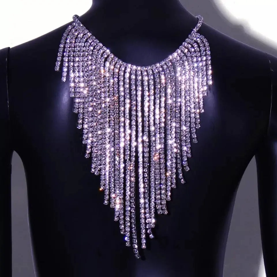 Back Chain for Women Bohemian Tassels Shoulder Chain Necklace Jewelry for Party Wedding Summer Beach - JettsJewelers