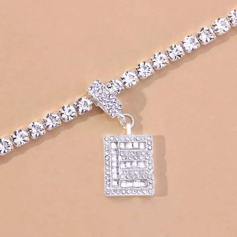 Big Letter Rhinestones Anklet Foot Jewelry for Women Beach Barefoot Chain Bracelet On the Leg Accessories Gift - JettsJewelers