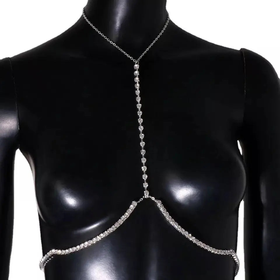Big Rhinestones Bra Body Sexy Bikini Silver Gold Beauty Chest Bracket Bras Nightclub and Partying Body Jewelry for Women JettsJewelers