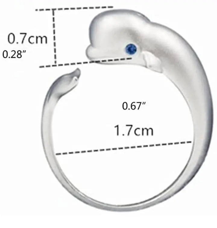 Blue Eye Whale S925 Silver Adjustable Ring - JettsJewelers