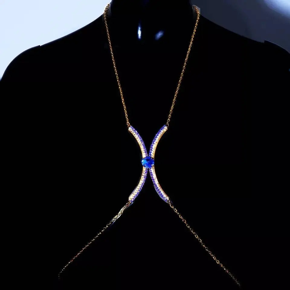 Bra Body Chain Sexy Bikini Silver Gold Beauty Gem Rhinestone Bracket Bras Chain Nightclub and Partying Body Jewelry for Women JettsJewelers