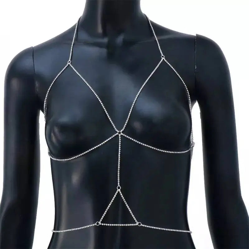 Bra Body Harness Chain for Women Bohemian Tassels Shoulder Chain Necklace Jewelry for Party Wedding Summer Beach JettsJewelers