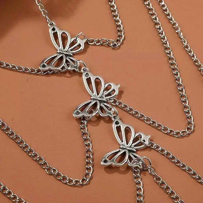 Butterfly Charm Chain Leg Chain Gold and Silver for Women Thigh Chain For Girls Gold Pendant Boho Body Chain for Beach Summer Holiday JettsJewelers