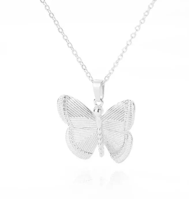 Butterfly Pendant Necklace,Women 14k Gold Plated Handmade Dainty Butterfly Necklace - JettsJewelers