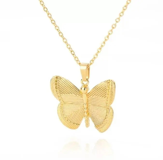 Butterfly Pendant Necklace,Women 14k Gold Plated Handmade Dainty Butterfly Necklace - JettsJewelers