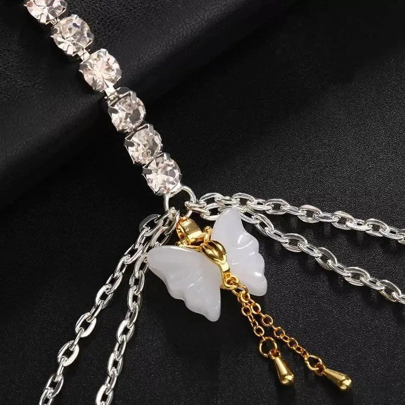 Colored Butterfly Chain Rhinestones Bra Body Sexy Bikini Silver Gold Beauty Chest Bracket Bras Nightclub and Partying Body Jewelry for Women JettsJewelers