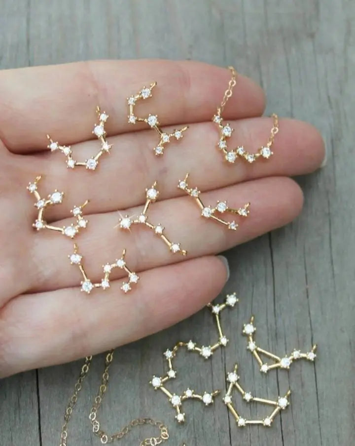 Constellation ANKLET, Cubic Circonia Diamonds, 18k gold plated, CZ, Zodiac Ankle Bracelet Chain JettsJewelers