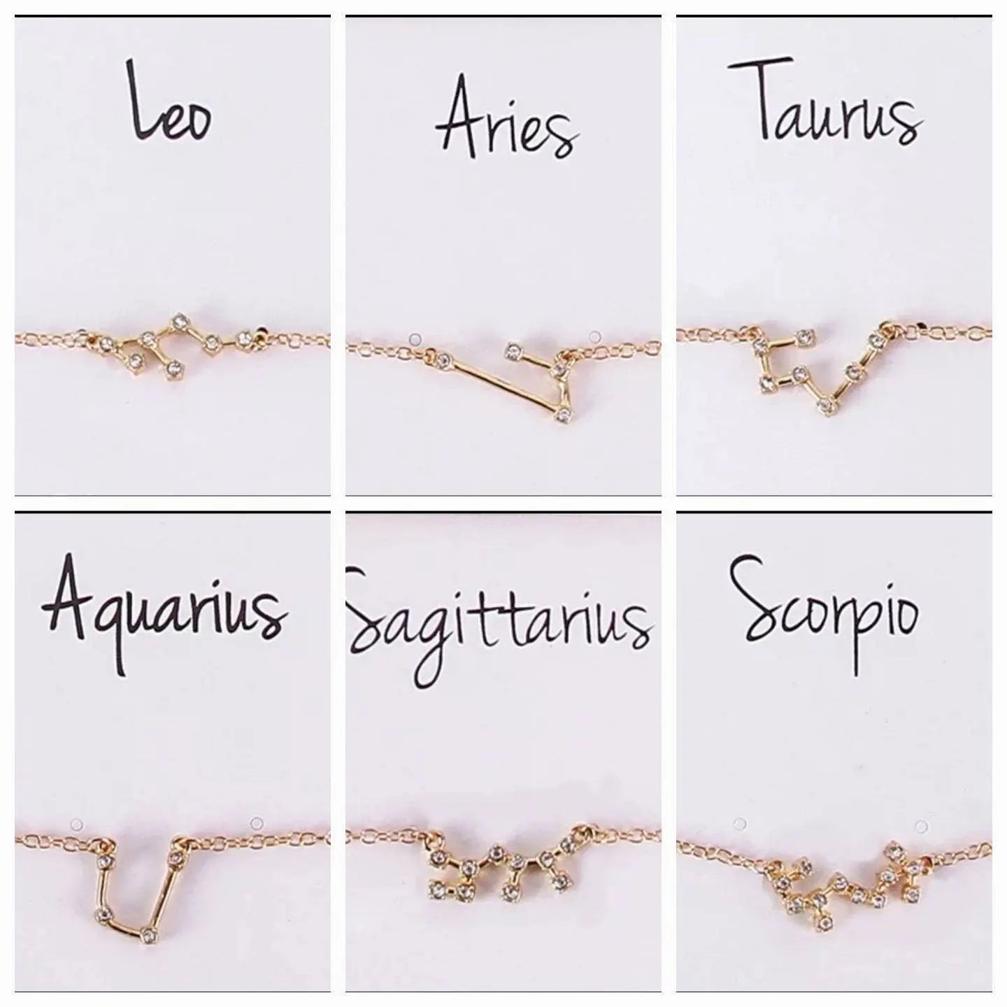 Constellation ANKLET, Cubic Circonia Diamonds, 18k gold plated, CZ, Zodiac Ankle Bracelet Chain JettsJewelers