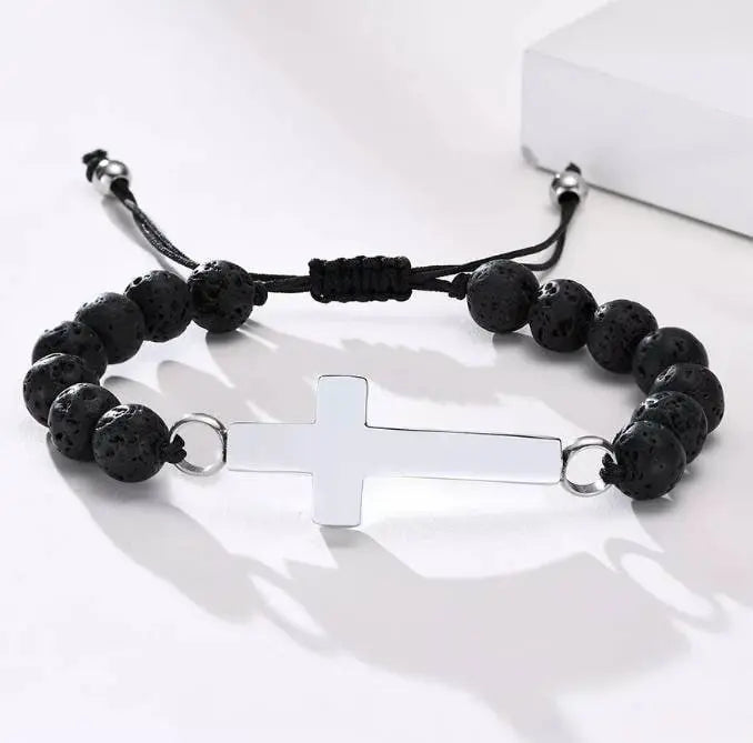 Men's Cross Cremation Urn Bracelet