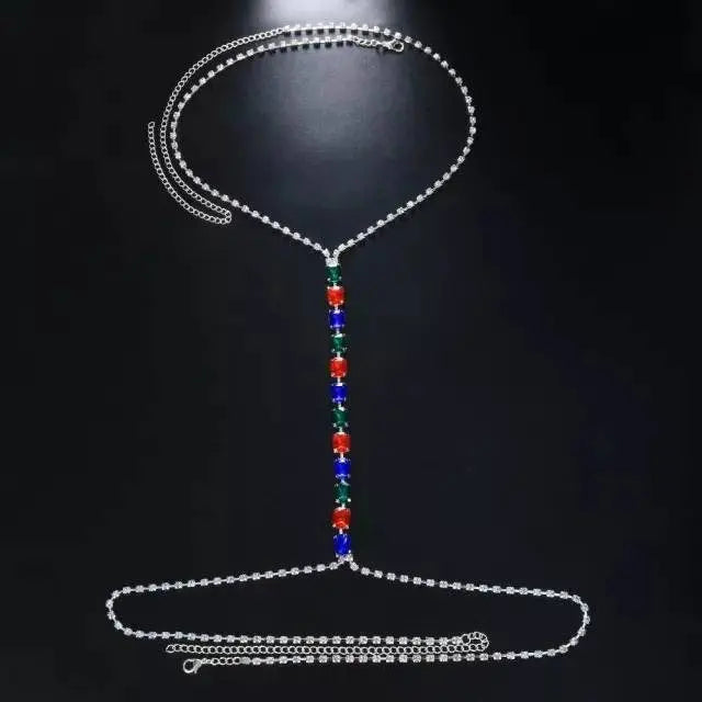 Crystal Body Chain Bikini Body Chains Nightclub Chest Chain Fashion Body Jewelry for Women and Girls Rhinestone - JettsJewelers