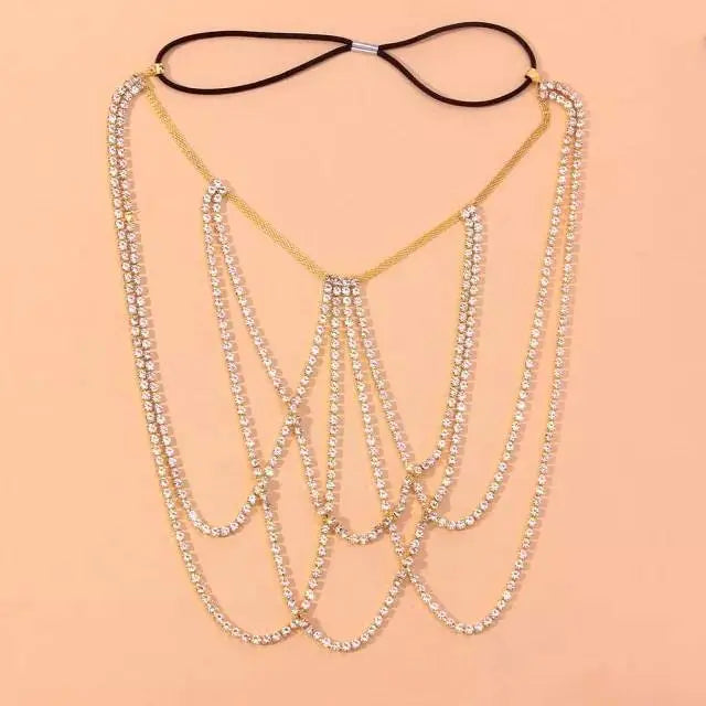 Crystal Leg  Chain Bikini Body Chains Nightclub Chest Chain Fashion Body Jewelry for Women and Girls Rhinestone - JettsJewelers