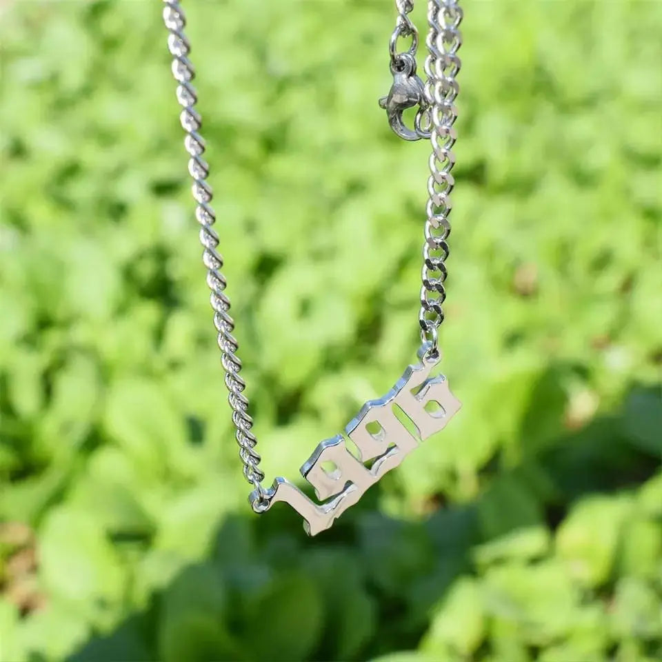 Cuban Link Chain Birth Year Necklace 1999 1998 1997 1996 2000 2001 Gold Stainless Steel JettsJewelers
