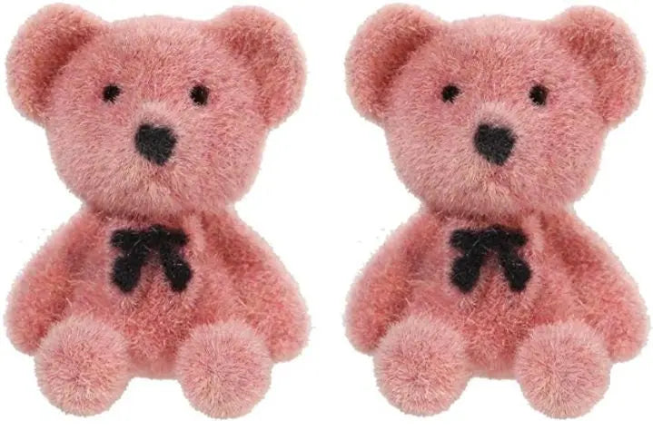 Cute Flocking Bow Bear Stud Earrings Fashion Jewelry Animal Stud Earrings Dainty Earring for Women Girls - JettsJewelers