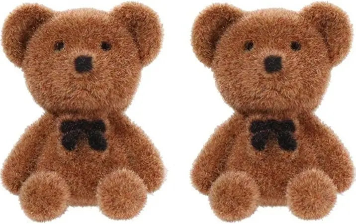 Cute Flocking Bow Bear Stud Earrings Fashion Jewelry Animal Stud Earrings Dainty Earring for Women Girls - JettsJewelers