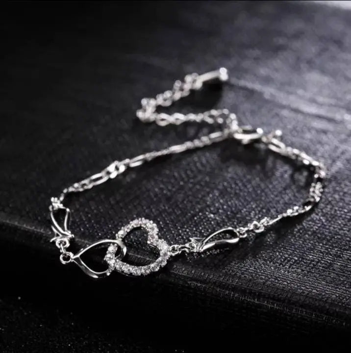 Double Heart Ankle For Women Bracelet Gold Silver Color Crystal Barefoot Beach Accessories Anklet Leg Chain jewelry Gift JettsJewelers