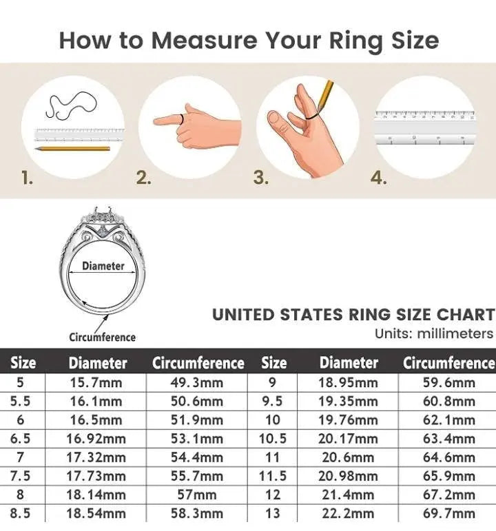 Engagement 4ct Ring for Women Sterling Silver Cubic Zirconia Wedding Band Bridal Set - JettsJewelers