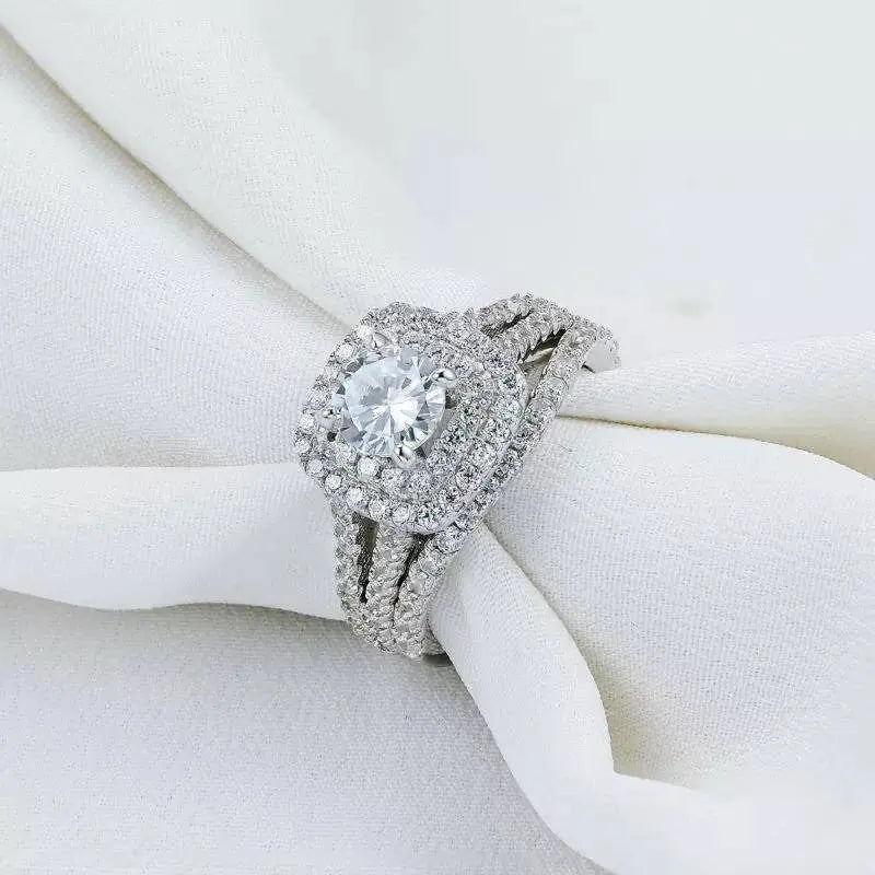 Womens cz wedding ring on sale sets