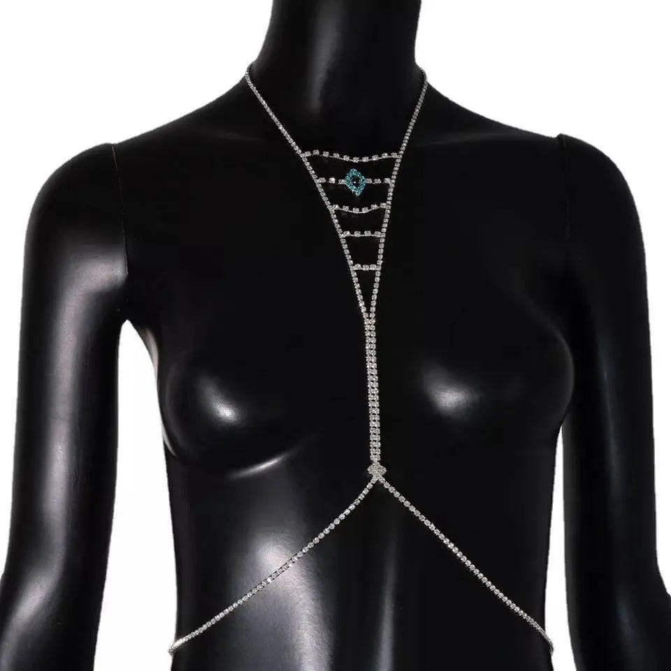 Evil Eye Rhinestones Bra Body Sexy Bikini Silver Gold Beauty Chest Bracket Bras Nightclub and Partying Body Jewelry for Women JettsJewelers