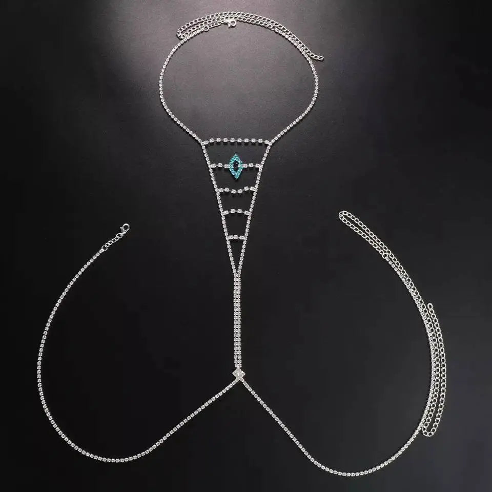 Evil Eye Rhinestones Bra Body Sexy Bikini Silver Gold Beauty Chest Bracket Bras Nightclub and Partying Body Jewelry for Women JettsJewelers
