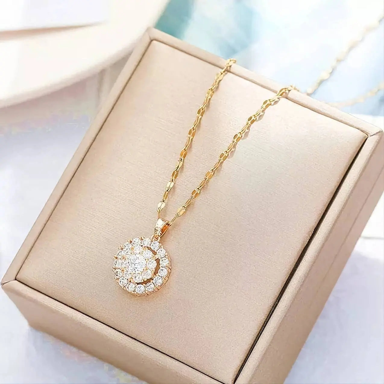 Fidget Necklace, Personalized Fashion Rotating Necklace, Spinning Sunflower Necklace Pendant Jewelry JettsJewelers