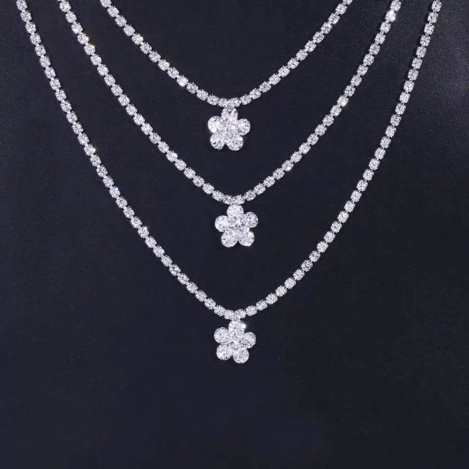 Flower Shoulder Strap Rhinestones Body Chain for Women Bohemian Shoulder Chain Necklace Jewelry for Party Wedding Summer Beach JettsJewelers