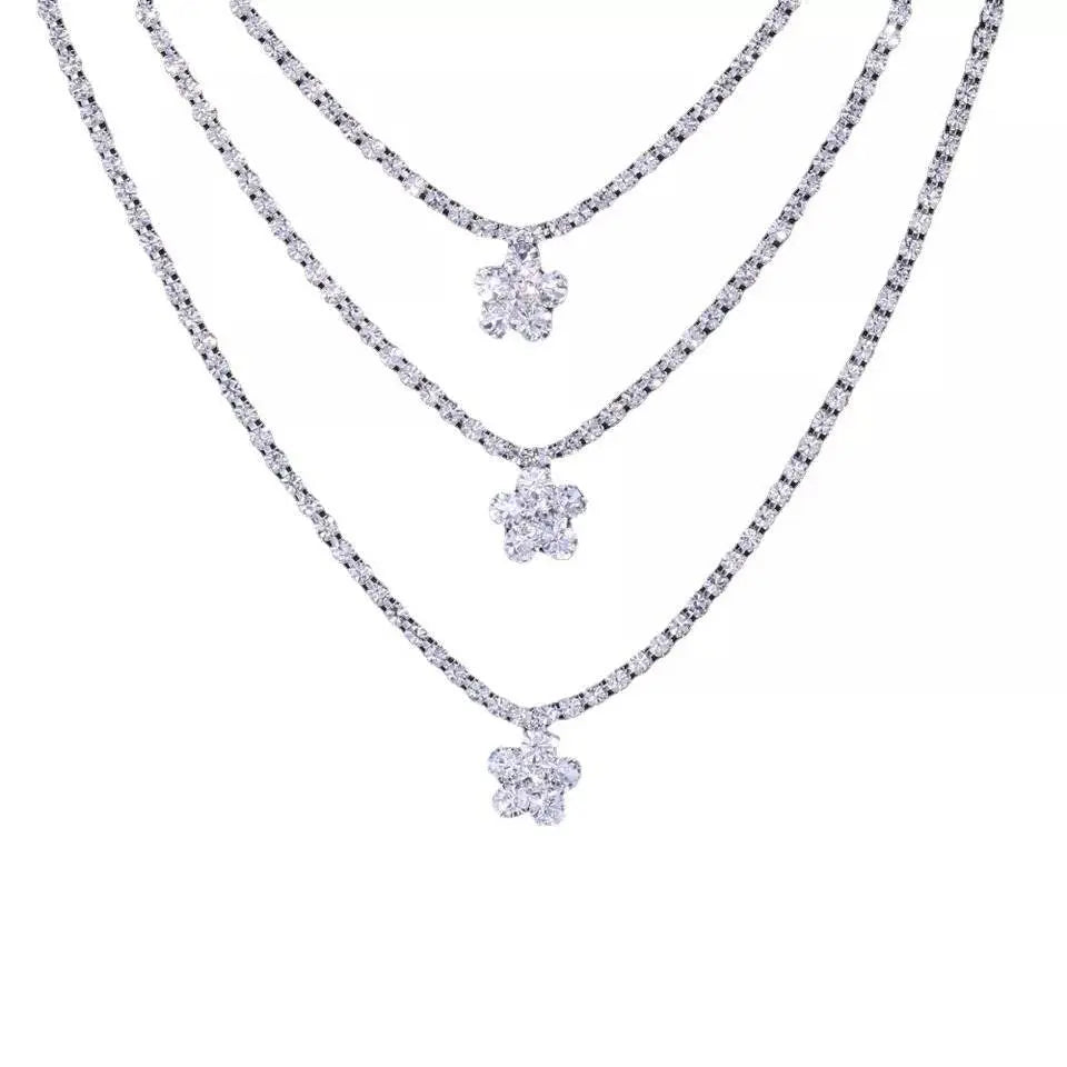 Flower Shoulder Strap Rhinestones Body Chain for Women Bohemian Shoulder Chain Necklace Jewelry for Party Wedding Summer Beach JettsJewelers