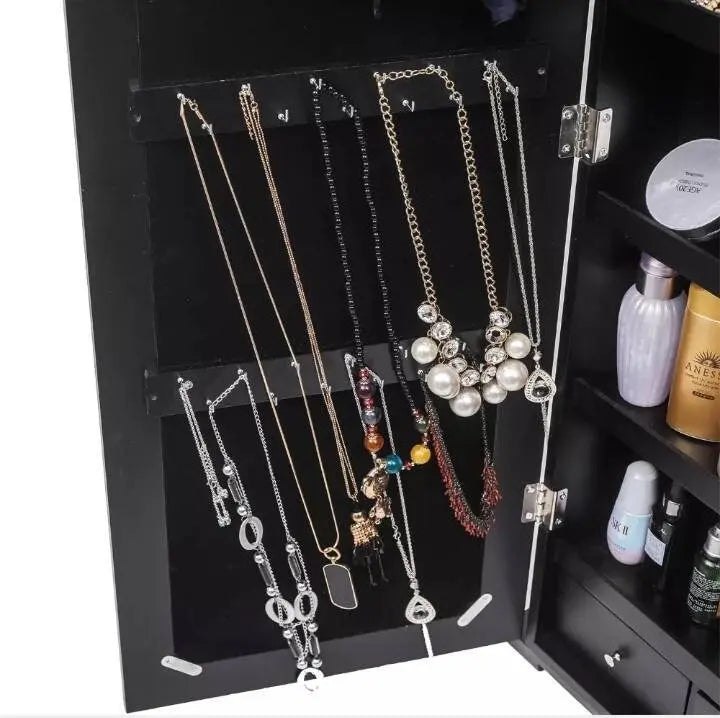 Full-Length Mirror Jewelry Storage Mirror Cabinet Cosmetics Lockable Jewelry Small Accessories Storage Cabinet Stand-up Mirror - JettsJewelers