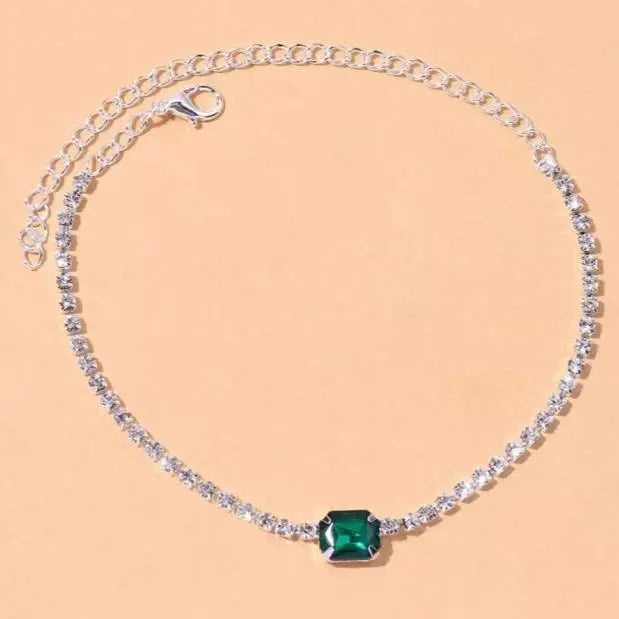 Gem Rhinestone Anklet Foot Jewelry for Women Beach Barefoot Chain Bracelet On the Leg Accessories Gift JettsJewelers